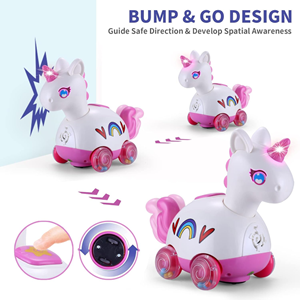 اسباب بازی پونی چرخ دار موزیکال Yerloa Musical Unicorn Crawling_اسباب بازی